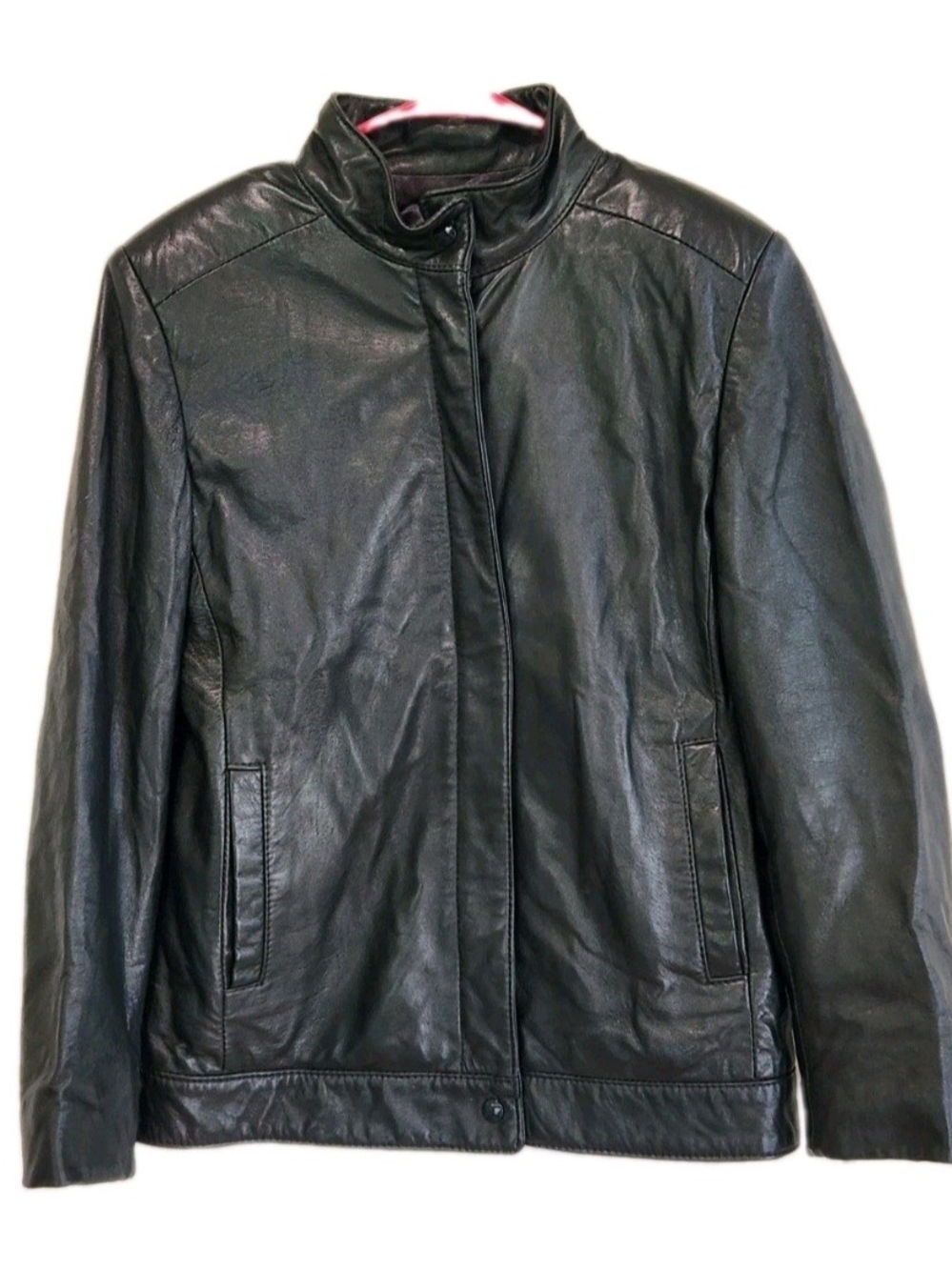 Vintage Di Capra International Dark GREEN Leather Jacket Women's Size S Small